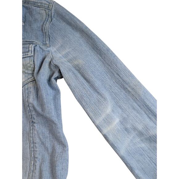 Abercrombie & Fitch Women’s Distressed VTG 90s Jean Jacket Med Light Blue Sz XL - Picture 7 of 12